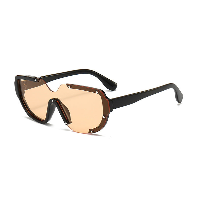 Venta al por mayor PC Gafas de sol unisex de marco grande de una pieza